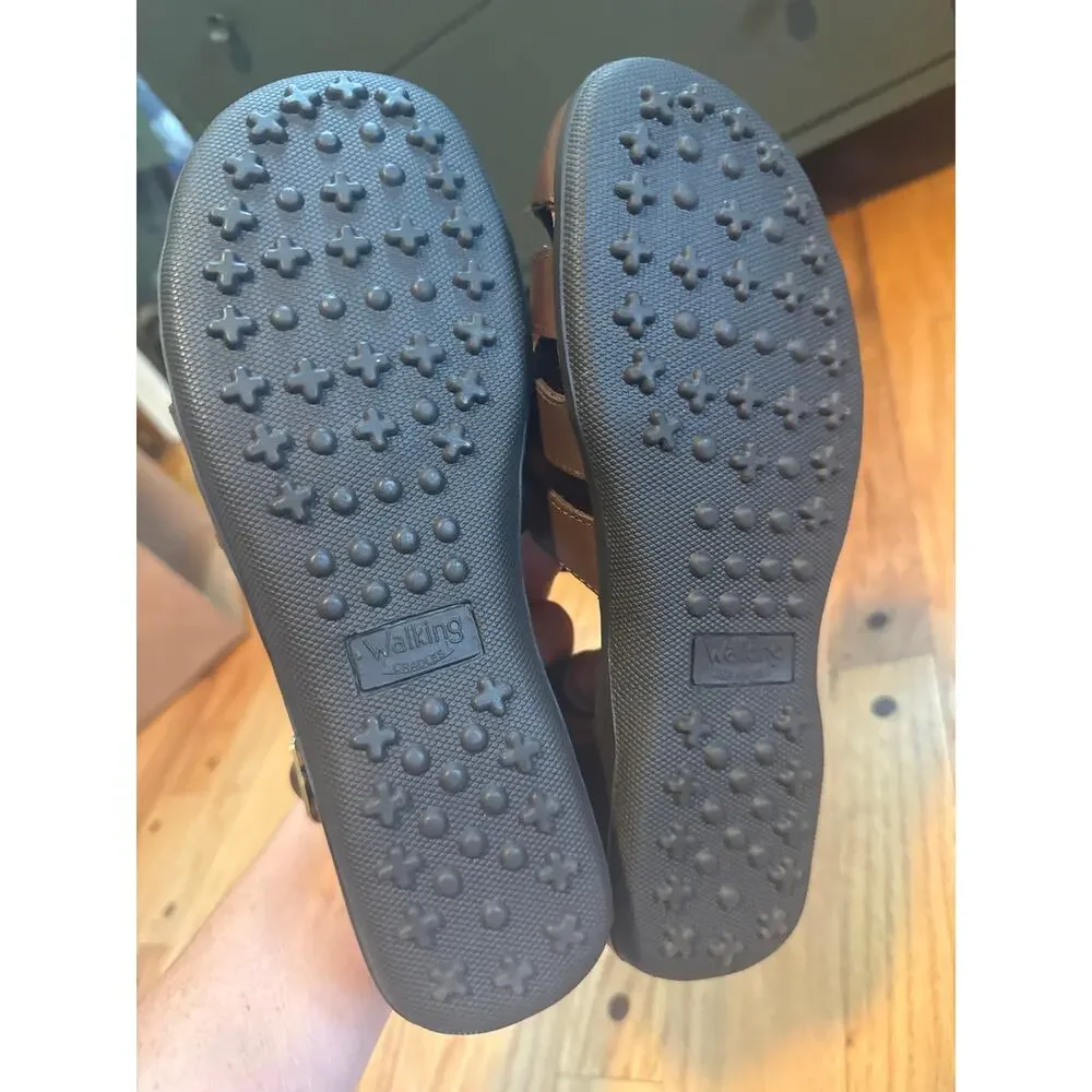 NEW Walking Cradles Closed Toe Sandals Leather Women’s 8 N Narrow Comfort Shoes